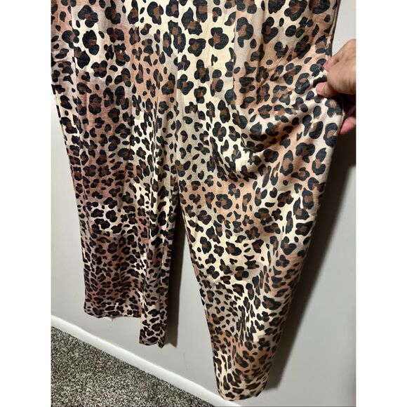 Jorge Perez Brown Tan Leapord pant suite / JumpSuit 1X - Picture 5 of 6